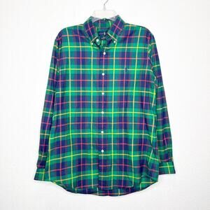 Ralph Lauren Plaid Classic Fit Performance Flannel Button Up Shirt Preppy
